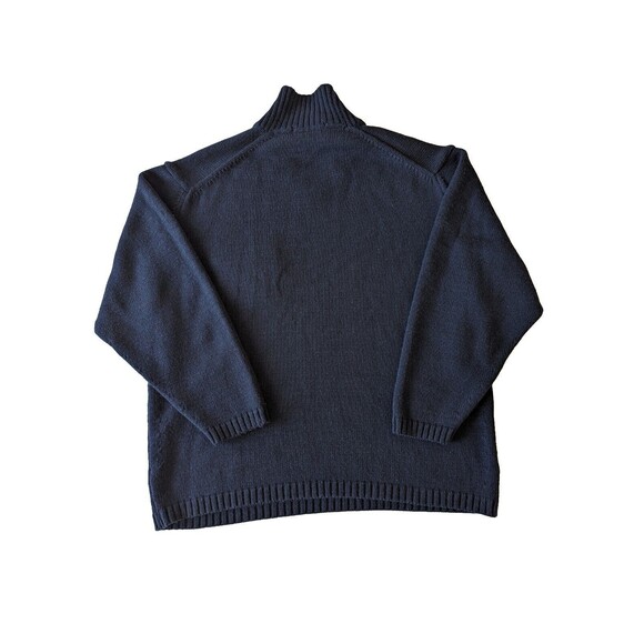 Marks & Spencer Sweater Womens Large Wool Knit Pullover‎ Navy Blue V Neck Collar - Picture 2 of 9